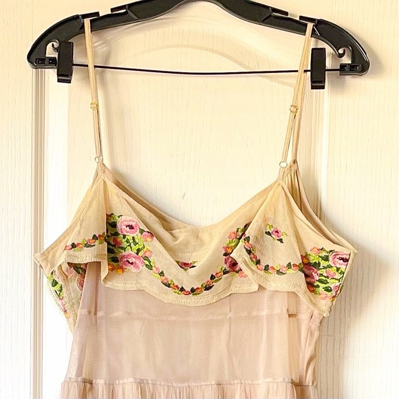 LoveShackFancy Arianna Gown Maxi Tulle Embroidered Champagne 10 EUC - Picture 6 of 11